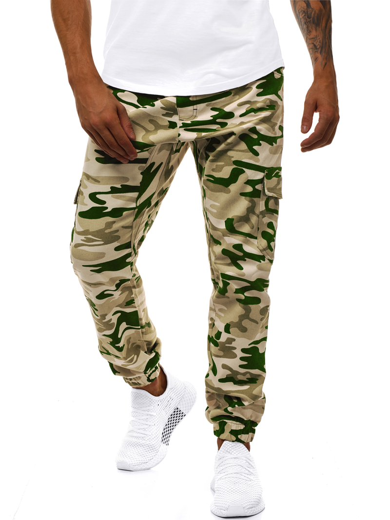 Moške hlače jogger bež OZONEE A/404