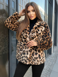 Ženska jakna bež-rjava OZONEE JS/61M8500/158Z