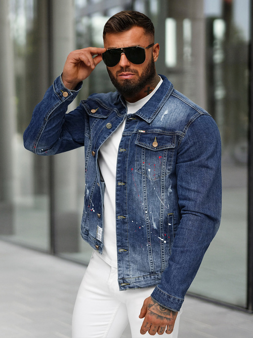 Moška jeans jakna svetlomodra OZONEE NB/MJ542BC