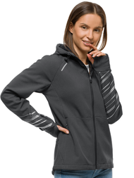 Ženska softshell jakna s kapuco grafitna OZONEE JS/KSW6002