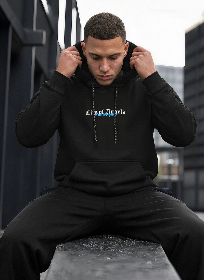 Moška jopa s kapuco črna OZONEE JS/21B1901/3