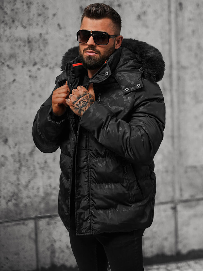 Moška zimska jakna črna OZONEE JS/27M8109