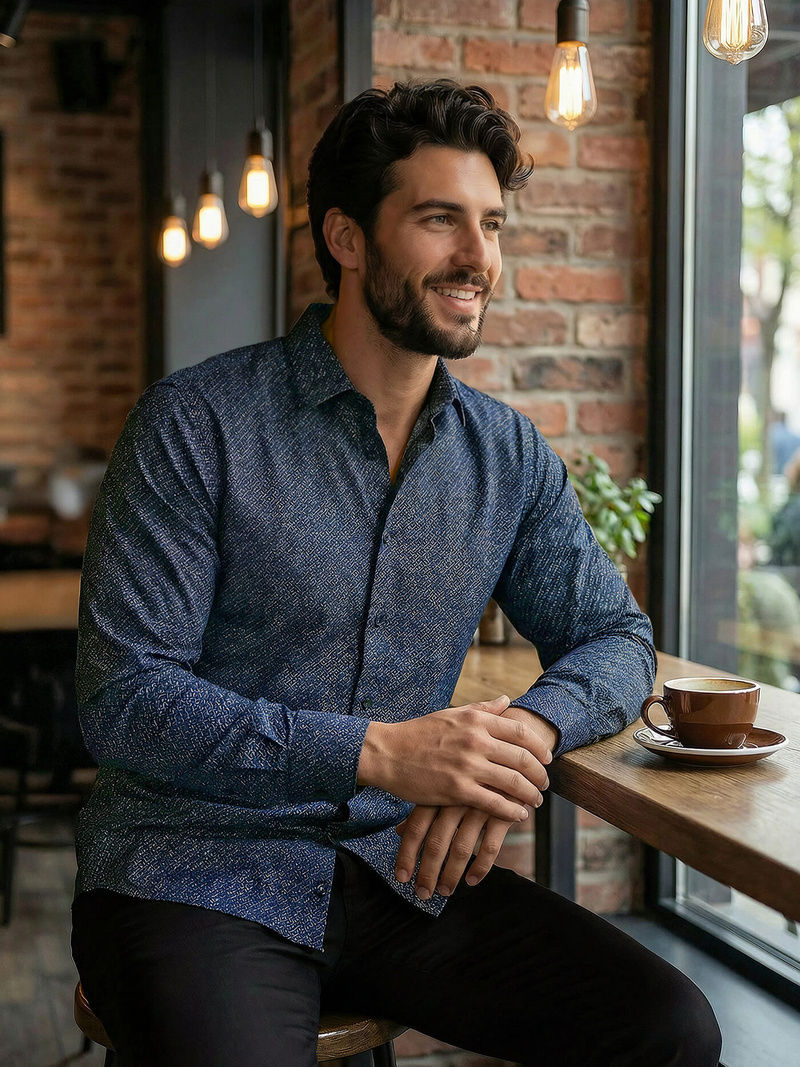 Moška srajca modra OZONEE V/V186Z