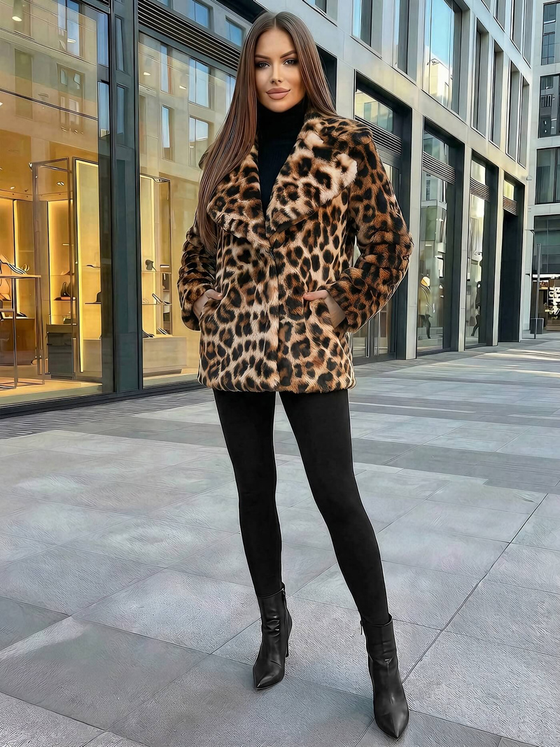 Ženska jakna bež-rjava OZONEE JS/61M8500/158Z