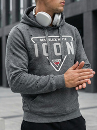 Moška jopa s kapuco grafitna OZONEE JS/8B1737/5