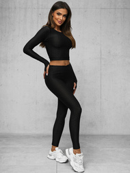 Ženski dvodelni komplet trenirka črni OZONEE O/22060Z