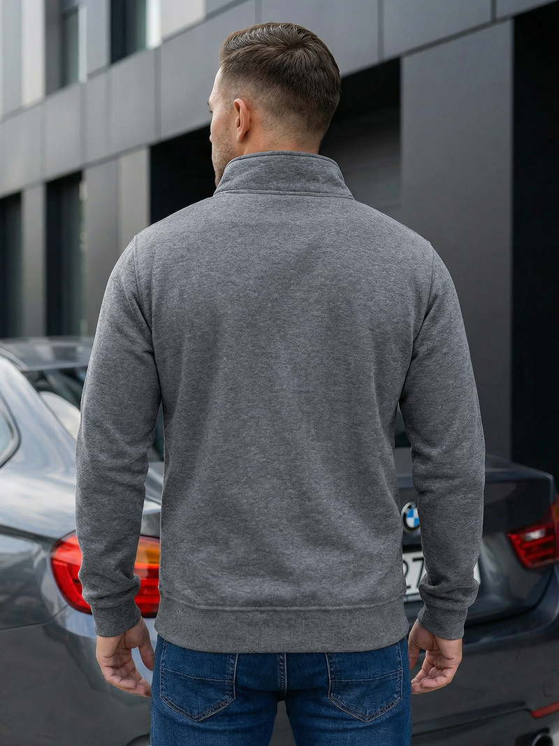 Moška jopa z zadrgo temno-siva OZONEE JS/2002Z