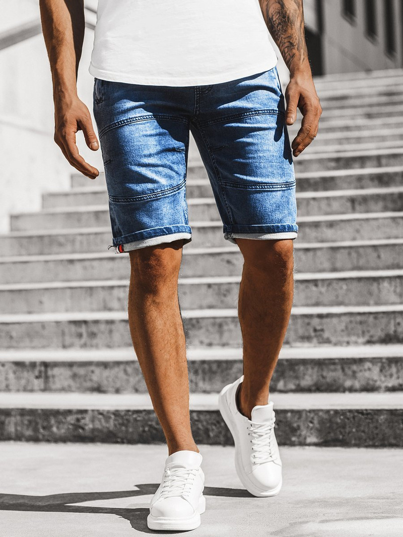 Moške kratke jeans hlače modre OZONEE RF/HY338