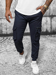 Moške Hlače Chino Jogger Mornarsko Modre OZONEE NB/MP0201BS