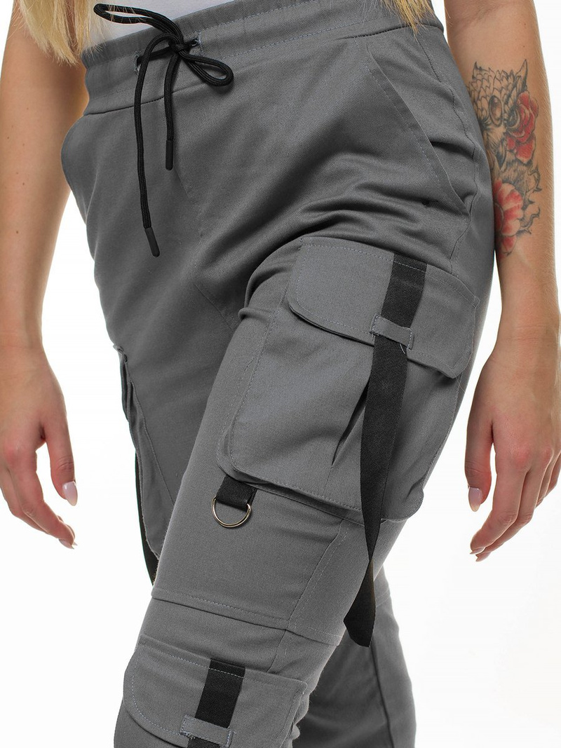 Ženske hlače chino jogger temno-sive OZONEE O/8054
