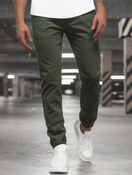 Moške hlače chino jogger zelene OZONEE JB/JP1145/8