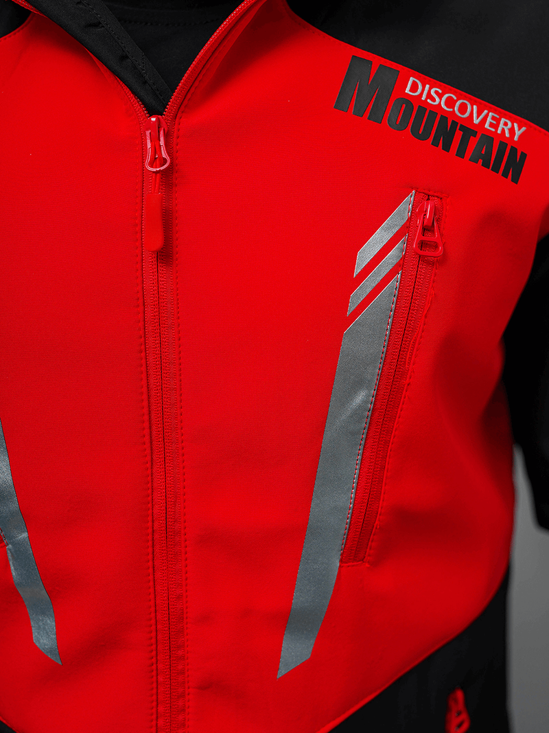 Moška softshell jakna s kapuco črno-rdeča OZONEE JS/HH022/1CZ