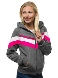 Ženska jopa z zadrgo grafitna OZONEE JS/KSW3004