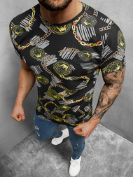 Moška majica s potiskom črne OZONEE O/BL2249