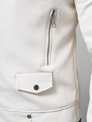 Moška usnjena jakna bela OZONEE O/88121