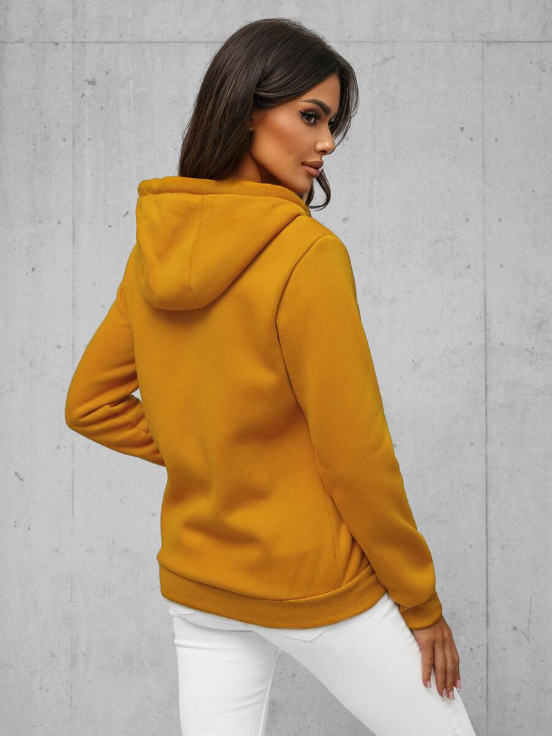 Ženska jopa z zadrgo in kapuco camel OZONEE JS/W03Z