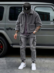 Moške kavbojke grafitne OZONEE O/E10017Z