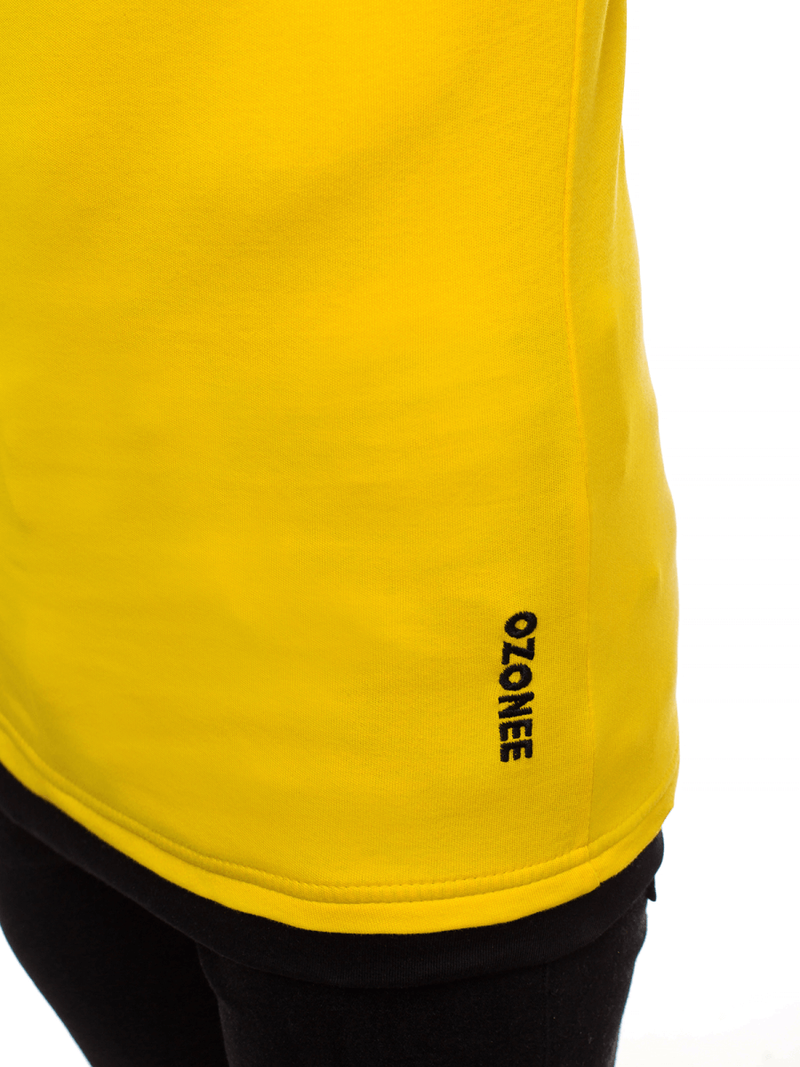 Moška majica s kapuco rumena OZONEE O/1273Z