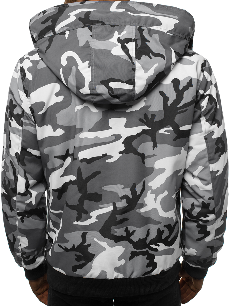 Moška zimska jakna maskirno-siva OZONEE JS/2019005