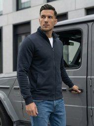 Moška jopa z zadrgo mornarsko modra OZONEE JS/2002