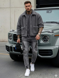 Moške kavbojke grafitne OZONEE O/E10017Z