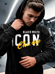 Moška jopa s kapuco črna OZONEE JS/8B1736/3