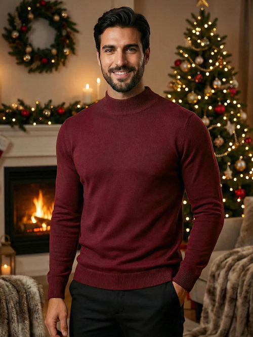 Moški pulover bordo OZONEE V/V24503Z