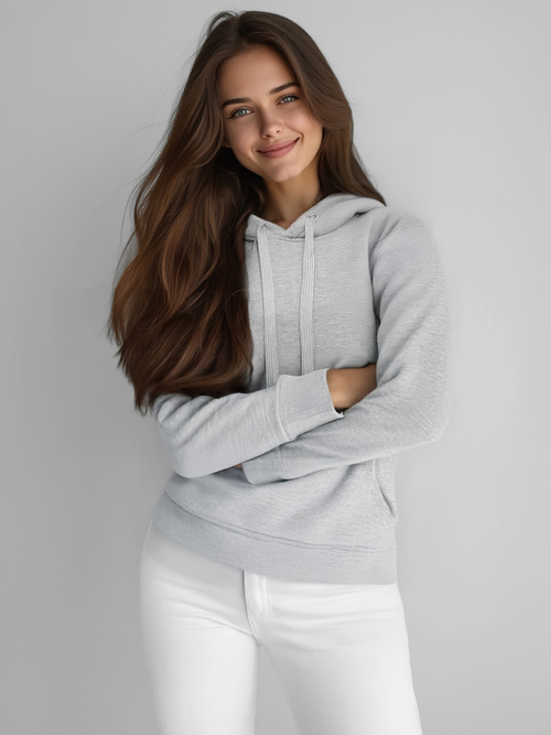 Ženska jopa s kapuco siva OZONEE JS/W02Z