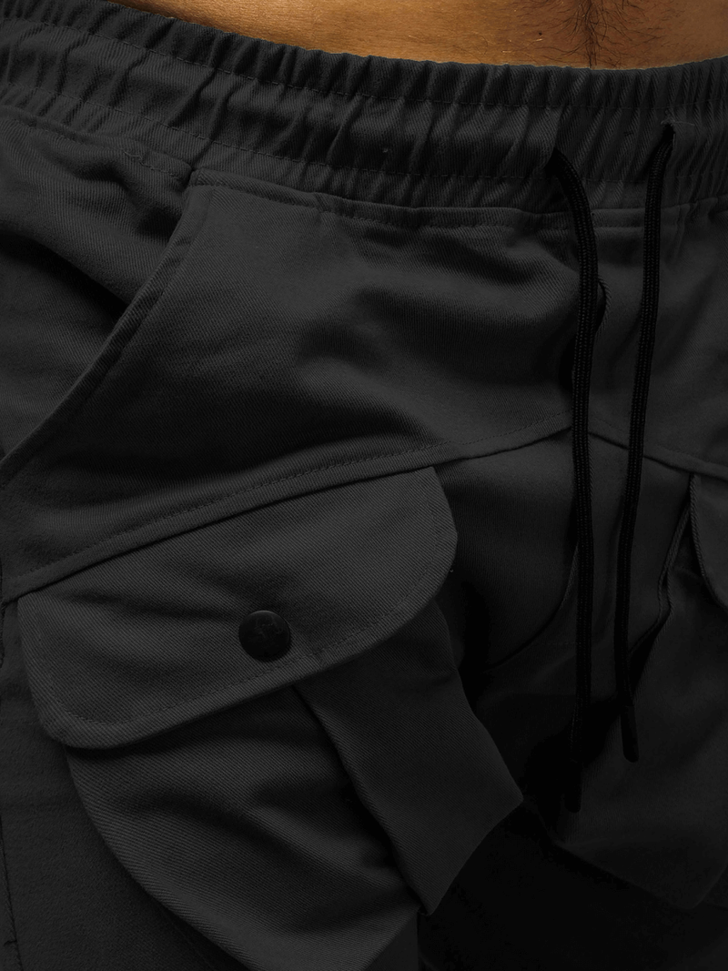 Moške hlače chino jogger črne OZONEE G/11144