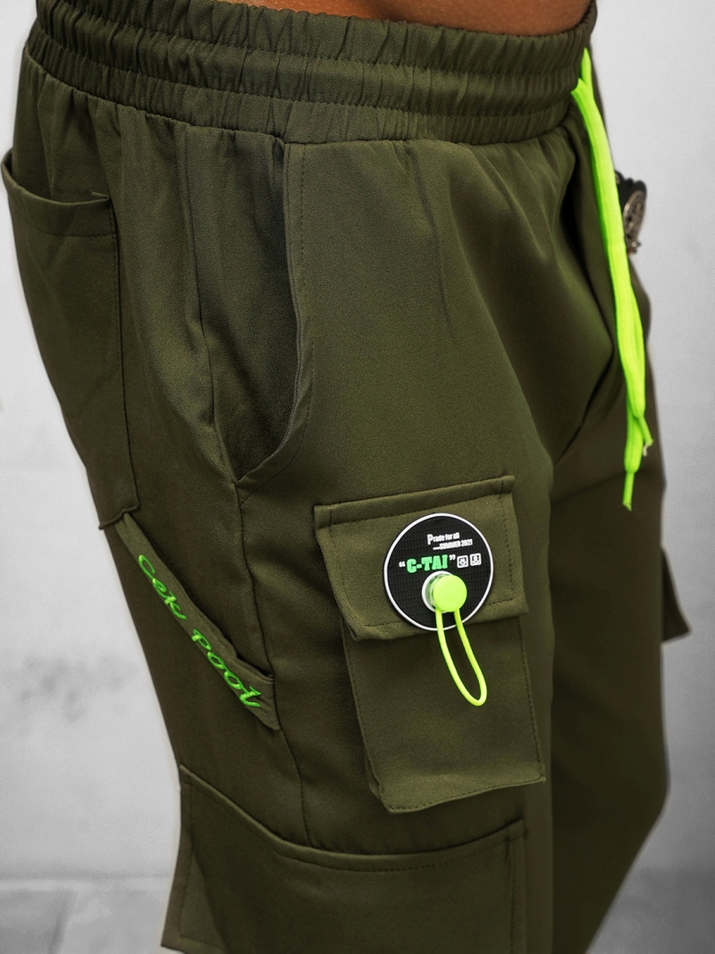 Moške hlače chino jogger kaki OZONEE O/CP149