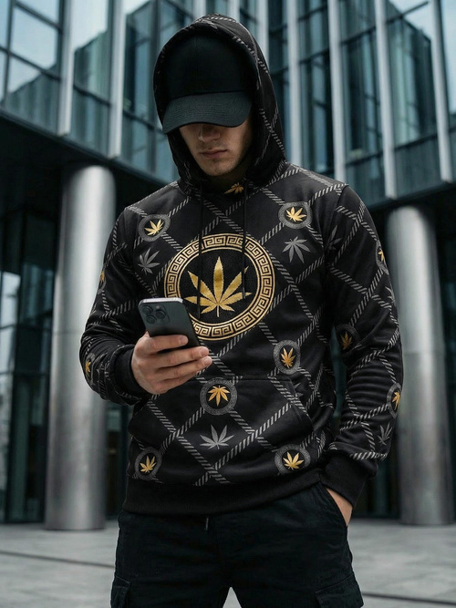 Moška jopa s kapuco črna OZONEE O/B267Z