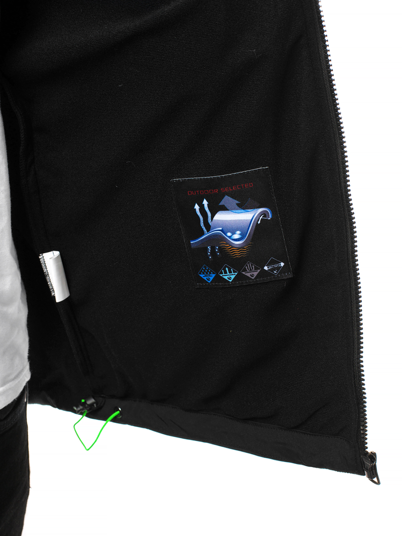 Moška softshell jakna s kapuco črno-zelena OZONEE GE/12263