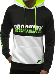 Moška jopa s kapuco črno-bela OZONEE JS/DD20127