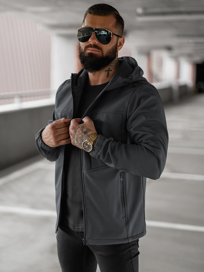 Moška softshell jakna grafitna OZONEE JS/27B6523/5Z