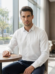 Moška srajca bela OZONEE V/V185Z