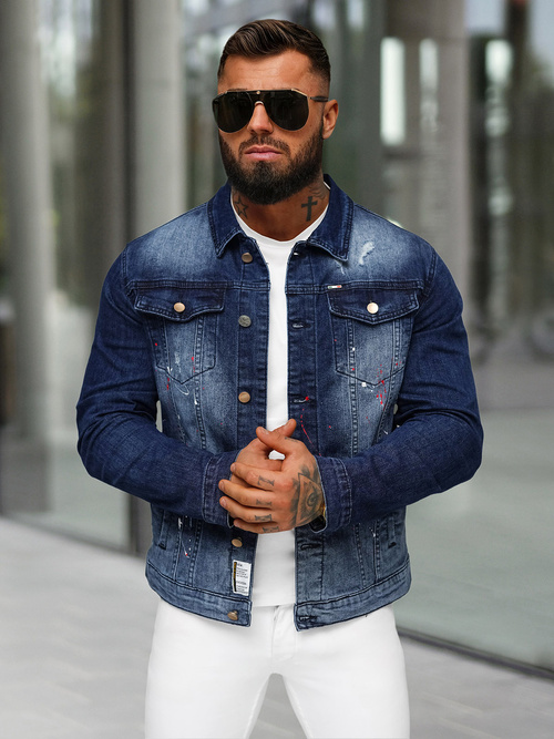 Moška jeans jakna modra OZONEE NB/MJ542BS