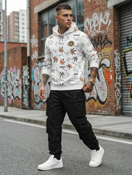 Moška jopa s kapuco bela OZONEE O/B266Z