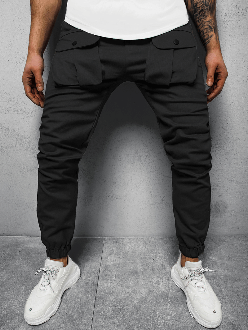 Moške hlače chino jogger črne OZONEE G/11144