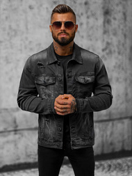 Moška jeans jakna črna OZONEE NB/MJ506NZ