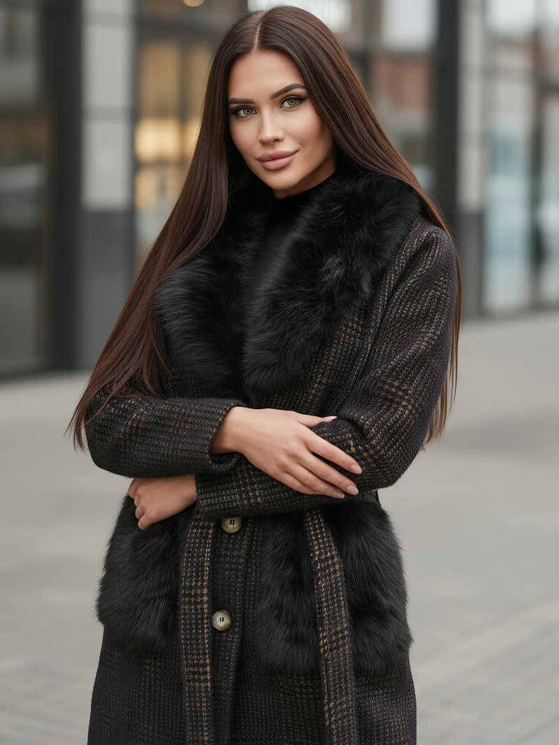 Ženski plašč črna OZONEE JS/53M5200/1Z