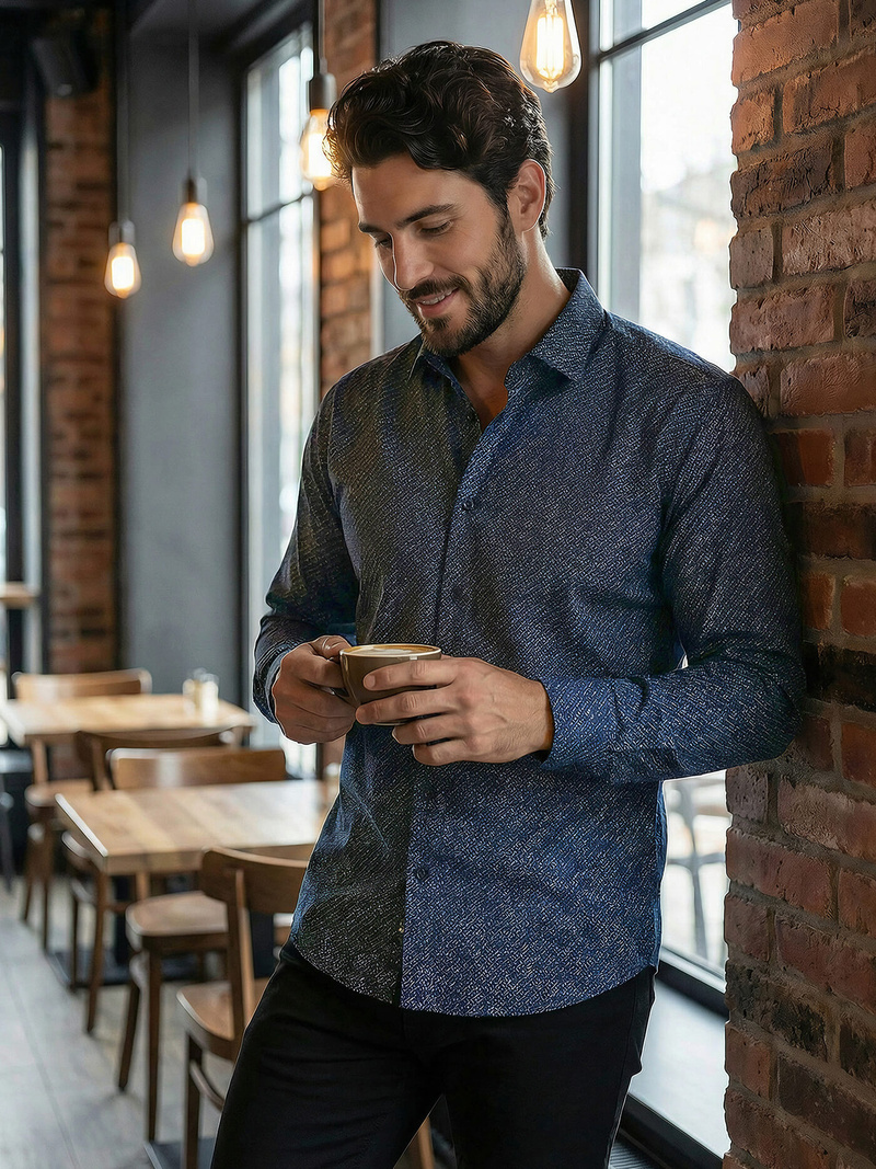 Moška srajca modra OZONEE V/V186Z