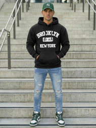 Moška jopa s kapuco črna OZONEE JS/8B1767/3Z