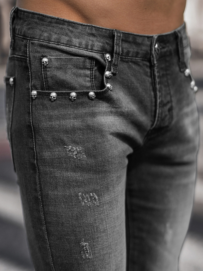 Moške kavbojke črne OZONEE NB/MP0057N