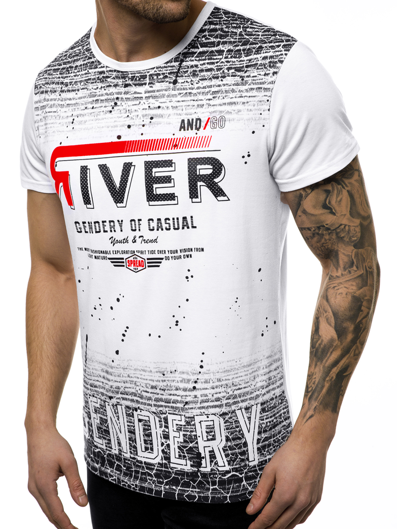 Moška majica bela OZONEE JS/SS10960