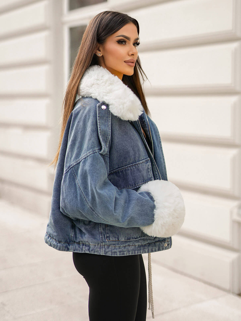 Ženska jeans jakna modra OZONEE JS/11Z8219