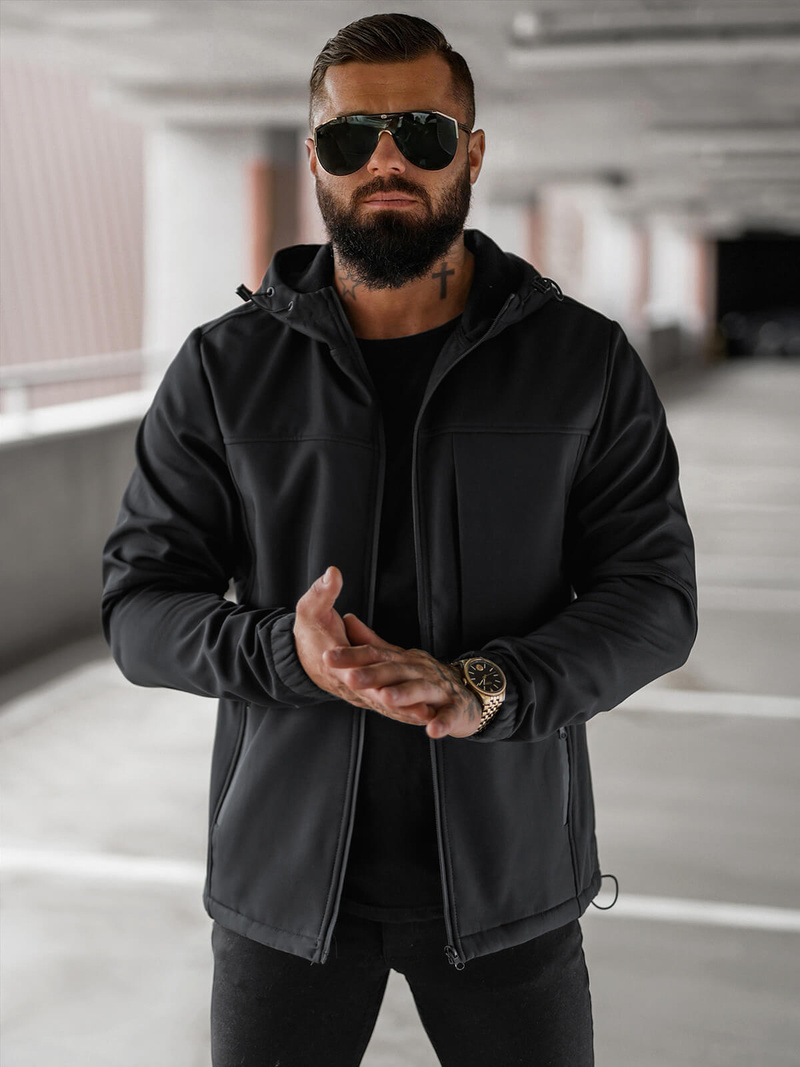 Moška softshell jakna črna OZONEE JS/27B6523/3Z