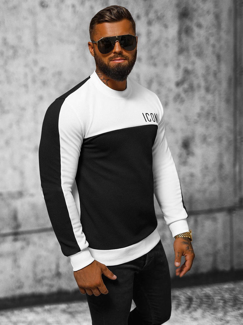 Moška jopa belo-črna OZONEE O/P2032