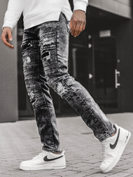 Moške kavbojke jogger grafitne OZONEE V/19194