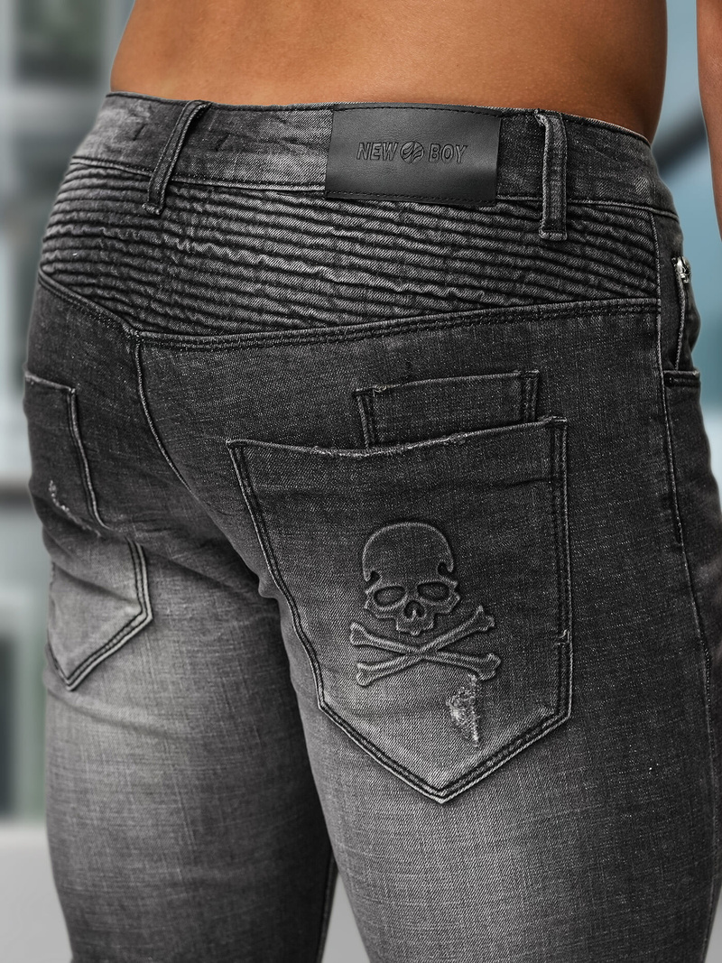 Moške Kavbojke Črne OZONEE NB/MP0070NZ