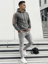 Moška jopa s kapuco grafitna OZONEE JS/8B1730/5Z